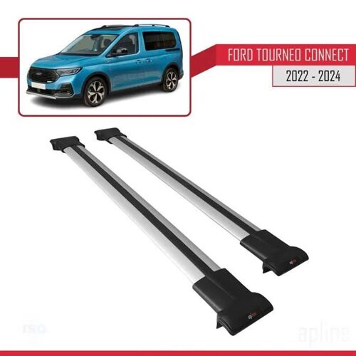 Compatible Avec Ford Transit/Tourneo Connect 3 2022-2026 Fly Model Barres De Toit Railing Porte-Bagages De Voiture Gris 2 Barres
