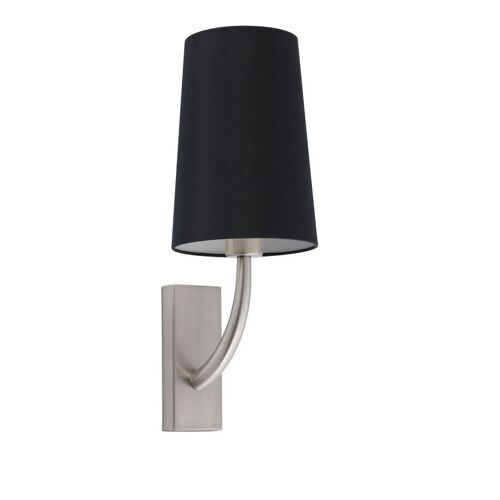Faro Rem Nickel Mat, Applique Murale Avec Abat-Jour Noir