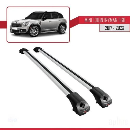 Compatible Avec Mini Countryman 2 (F60) 2017-2023 Ace-1 Barres De Toit Railing Porte-Bagages De Voiture Gris Aluminium 2 Barres