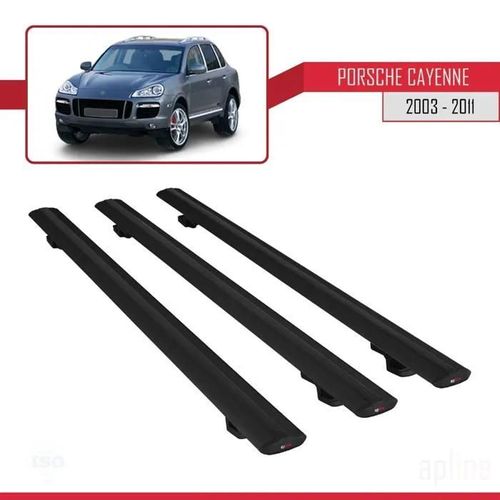 Barres De Toit - Porsche - Cayenne - Basic Modèle - 3 Pièces - Aluminium - Noir