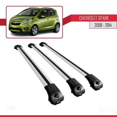 Compatible Avec Chevrolet Spark 2009-2014 Barres De Toit Ace-1 Railing Porte-Bagages De Voiture 3 Barras Gris