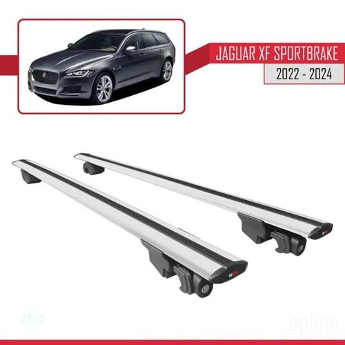 Barres De Toit - Hook - Jaguar Xf S 2018-2024 - Aluminium Noir - Charge Utile < 300 Kg - Modèle Hook