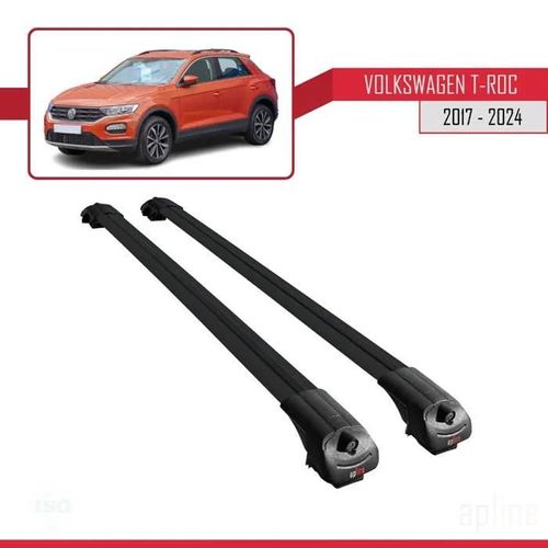 Barres De Toit - Ace-1 - Compatible Volkswagen T-Roc 2017-2024 - Aluminium Noir - Charge Utile 300 Kg