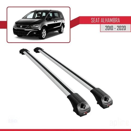Barres De Toit - Ace-1 - Compatible Seat Alhambra 2 - Aluminium Gris - Charge Utile < 300 Kg