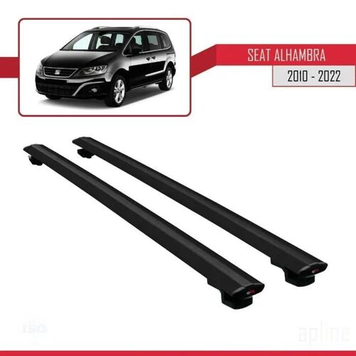 Barres De Toit - Seat - Alhambra 2010 - Basic Modèle - Noir - Aluminium - Charge < 300 Kg