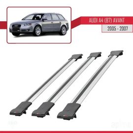 Barres De Toit - Fly - Audi A4 Avant (B7) - 3 Barres - Aluminium - Gris