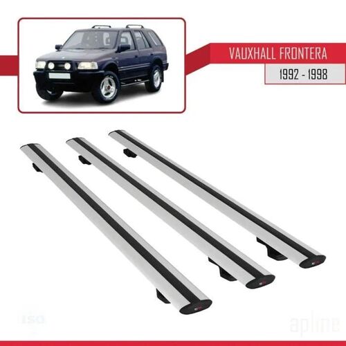 Compatible Avec Vauxhall Frontera 1992-1998 Barres De Toit Basic Modèle Railing Porte-Bagages De Voiture 3 Barres Gris