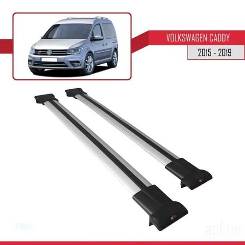 Compatible Avec Volkswagen Caddy 4 (Sb) 2020-2026 Fly Model Barres De Toit Railing Porte-Bagages De Voiture Gris Aluminium 2 Barres