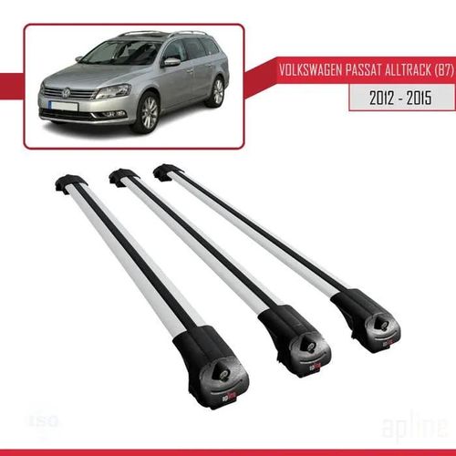 Compatible Avec Volkswagen Passat Alltrack (B7) 2012-2015 Barres De Toit Ace-1 Railing Porte-Bagages De Voiture 3 Barras Gris