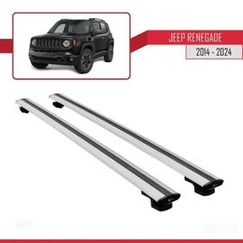 Barres De Toit - Jeep - Renegade 2014-2024 - Modèle Basic - Aluminium - Gris