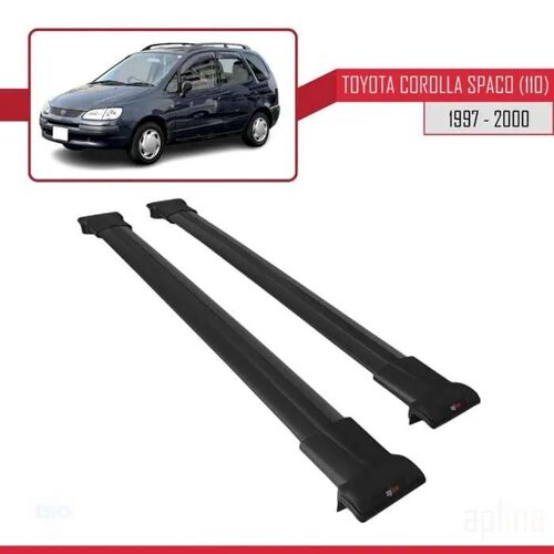 Barres De Toit - Fly - Modèle Noir - Compatible Toyota Corolla Spacio - Aluminium - Charge < 300 Kg