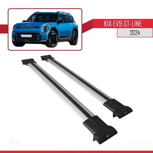 Compatible Avec Kia Ev9 Gt-Line 2024-2026 Fly Model Barres De Toit Railing Porte-Bagages De Voiture Gris Aluminium 2 Barres