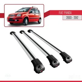 Barres De Toit - Ace-1 - Fiat Panda 2 (169) - Aluminium Gris - Mécanisme De Verrouillage - Charge 300 Kg