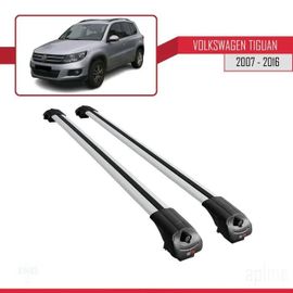 Barres De Toit - Ace-1 - Compatible Volkswagen Tiguan 2007-2016 - Aluminium Gris - Charge Utile 300 Kg