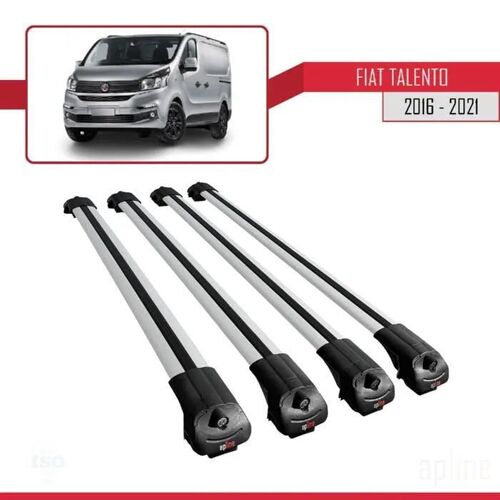 Compatible Avec Fiat Talento 2016-2021 Ace-1 Barres De Toit Railing Porte-Bagages De Voiture Gris Aluminium 4 Barres