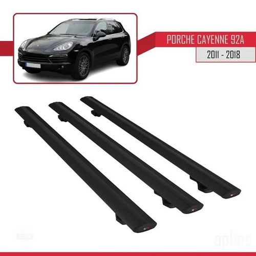Barres De Toit - Porsche - Cayenne 92a - Basic Modèle - 3 Pièces - Noir - Aluminium