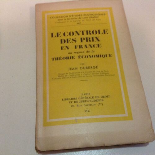 Le Controle Des Prix En France Au Regard De La Théorie Économique