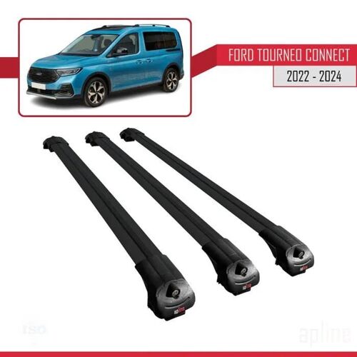 Compatible Avec Ford Transit/Tourneo Connect 3 2022-2026 Ace-1 Barres De Toit Railing Porte-Bagages De Voiture Noir 3 Barres