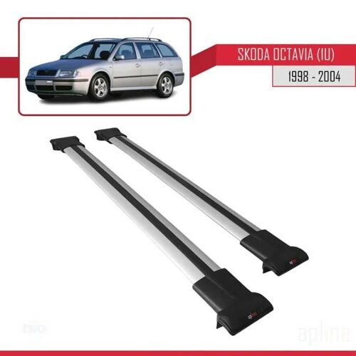 Barres De Toit - Fly - Modèle Gris - Compatible Skoda Octavia 1998-2004 - Charge Utile < 300 Kg - Aluminium
