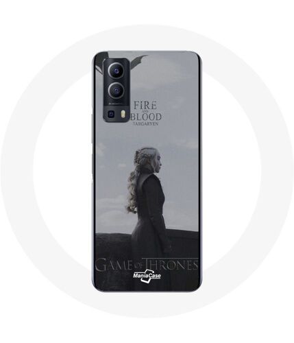 Coque Pour Vivo Y72 Game Of Thrones Saison 8 Daenerys Targaryen Feu Et Sang Le Trône De Fer Logo Gris
