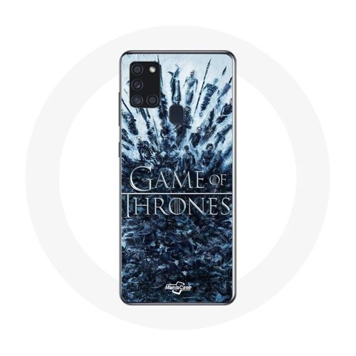 Coque Pour Samsung Galaxy A21s Game Of Thrones Saison 8 Episode 1 Le Trône De Fer Personnages Logo Gris