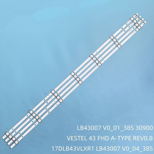 Bande de rétroéclairage LED lampe TV pour VESTEL 43 FHD A-TYPE REV0.8 17DLB43VLXR1 LB43007 V0 _ 04 _ 38S JVC LT-43VF53B TX-43E302B TX-43E303E ""Nipseyteko""
