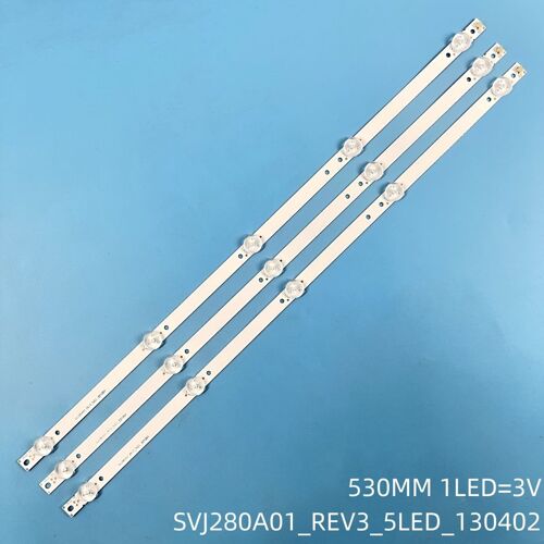6 Pieces 2TV Bande de rétroéclairage LED pour SVJ280A01 REV3 5LED 130402 DNS C28DC2000 DEXP 28A3000 H28B7100C Bravis LED-28C2000B Erisson 28LE2000 ""Nipseyteko""