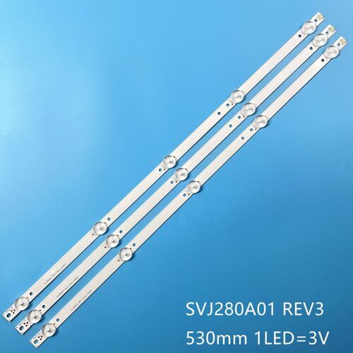 6 pcs FOR 2TV Bande de rétroéclairage LED pour Proline Bravis Changhong, 5 lumières, 28 pouces, M10, 28C2000B, H280B7100C, SVJ280A01, REV3, 130402, Nouveau ""Nipseyteko""