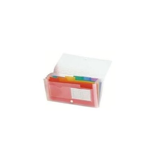 Exacompta - Trieur - 6 Compartiments - À Onglets - Blanc Transparent