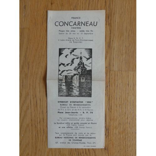 Concarneau. Dépliant De 4 Pages. 1961