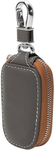 Étui à clés en cuir de voiture (marron), porte-clés intelligent porte-clés de voiture porte-clés de voiture porte-clés porte-monnaie porte-clés à distance automatique portefeuille