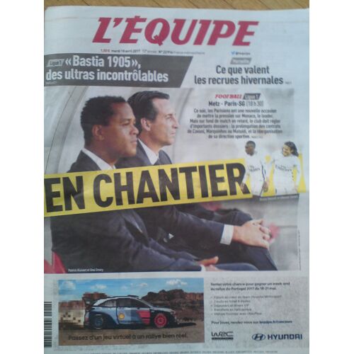 Journal L'équipe 22916 " Mardi 18 Avril 2017 "