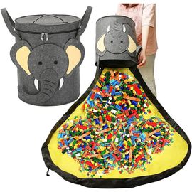Sac De Rangement Jouet, Tapis De Jeu Organisateur De Jouets Organisateur Tapis Panier De Rangement Pour Jouets Portable Enfants Jouets Organisateur (Elephant)