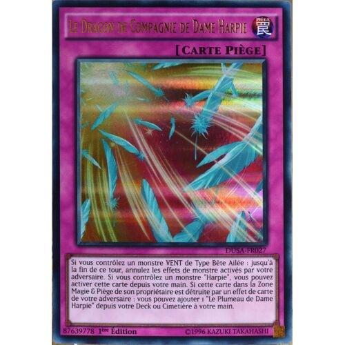 Carte Yu-Gi-Oh Dusa-Fr027 Le Dragon De Compagnie De Dame Harpie Neuf Fr