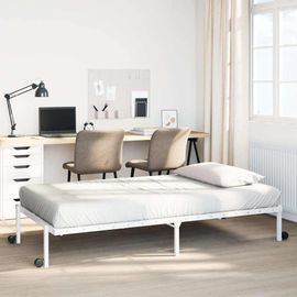 Vidaxl Cadre De Lit Sans Matelas Pliable Blanc 90x190 Cm Acier