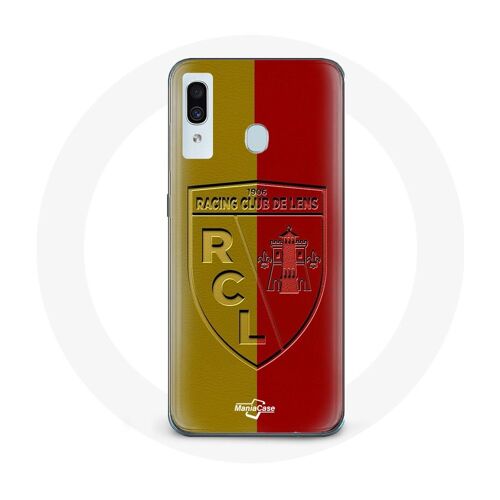 Coque Samsung Galaxy A20 Rcl Lens Logo Fond Jaune Et Rouge