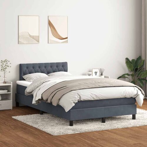 vidaXL Sommier à lattes de lit et matelas gris foncé 120x220cm velours