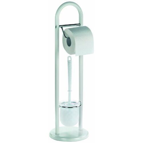 Kela 20975 set WC support papier toilette + brosse, métal mat blanc, 'Linda'