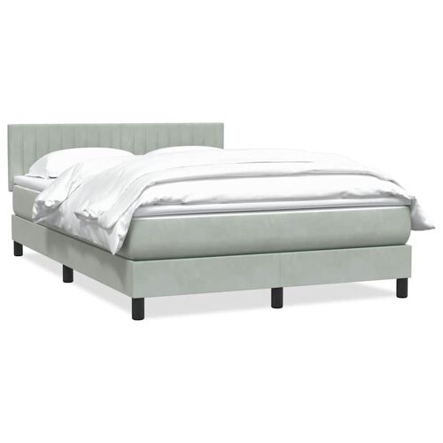 vidaXL Sommier à lattes de lit et matelas gris clair 160x220cm velours