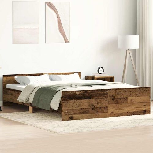 vidaXL Cadre de lit sans matelas vieux bois 120x190 cm bois ingénierie