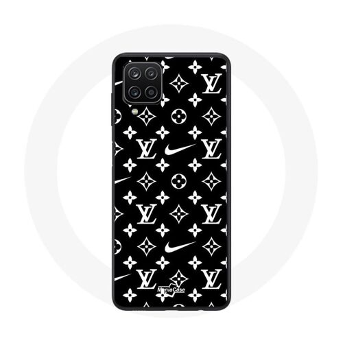 Coque Samsung Galaxy A12 nike LV fond noir