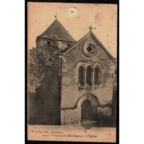 Carte Postale Ancienne, France, Dordogne ( 24 ), Coulaures, L'église