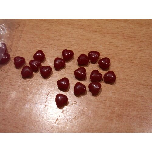 Lot De 118 Perles Coeur Rouges 