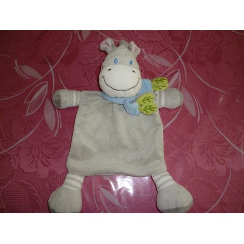 Doudou Plat Cheval/Poney/Zèbre/Vache Grise Nicotoy