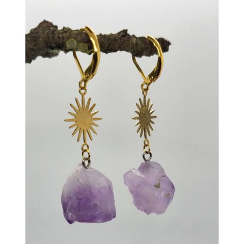 Boucles D'oreilles En Or Alanding Yst, Boucles D'oreilles En Cristal Alanding Yst, Boucles D'oreilles En Or Brut, Boucles D'oreilles Soleil Absorbe Ouissant