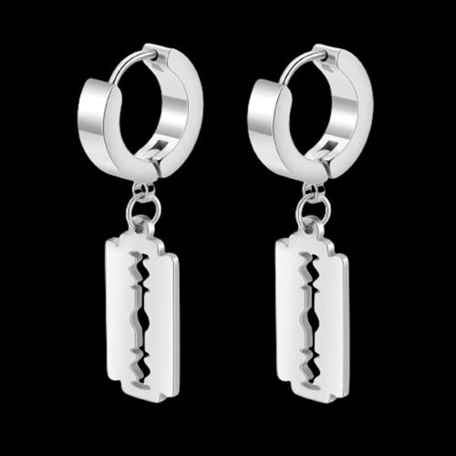 Boucles D'oreilles En Acier Inoxydable, Lame De Rasoir, 1 Paire