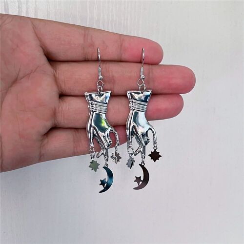 Boucles D'oreilles Mains Victoriennes Pour Amoureux De La Wicca, Bijoux Fantaisistes, Breloques Étoiles Et Lune, Bijoux Sor32.Dll, Nouveau, 2022