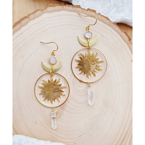 Boucles D'oreilles Soleil Et Feu, Boucles D'oreilles Célestes Soleil Et Lune, Boucles D'oreilles Étoile Ling Recrutées, Cadeau Outspace