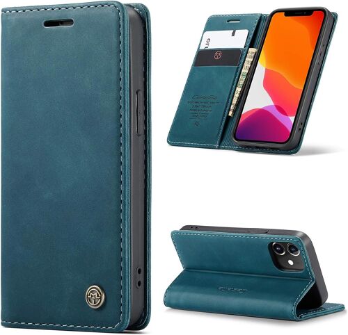 Coque Pour Iphone 12/12 Pro,Portefeuille Housse En Cuir Flip Case,Avec Porte Cartes,Fonction De Support,Fermeture Magnetique - Bleu