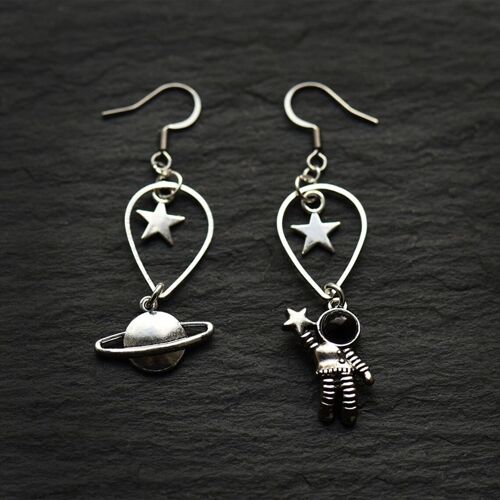 Astronsomspace Planet Boucles D'oreilles Asymétriques Pour Femmes, Boucles D'oreilles Étoile, Bijoux Fantaisie, Mode